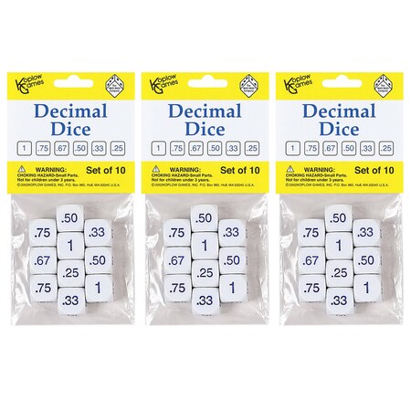 Koplow Games Decimal Dice Set, PK3 12088